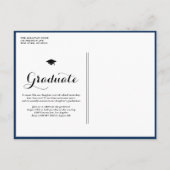 Navy Blue Class van 2025 Fotocollage Afstuderen Uitnodiging Briefkaart (Achterkant)