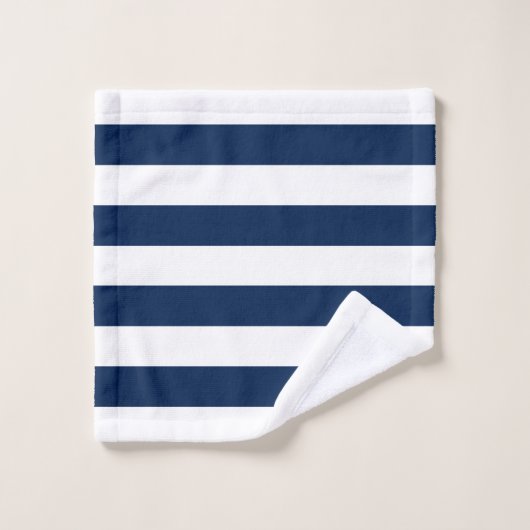 Navy Blue Classic Anchor Monogram Bad Handdoek (Wasdoekje)