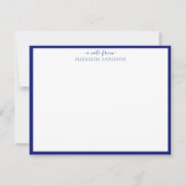 Navy Blue Classic Border Note Kaart Notitiekaartje (Voorkant)