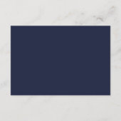 Navy Blue Classic Elegante Trouwreceptie Informatiekaartje (Achterkant)