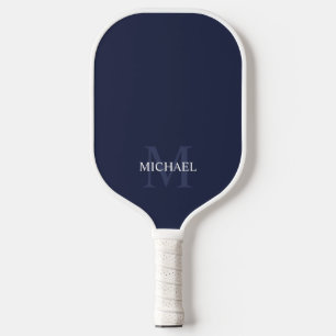 Navy Blue Classic gepersonaliseerd monogram en naa Pickleball Paddle