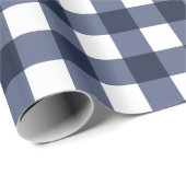 Navy Blue Classic Gingham Check Pset Cadeaupapier (Rol Hoek)