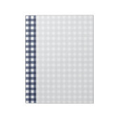 Navy Blue Classic Gingham Check Pset Notitieblok (Linkerzijde)