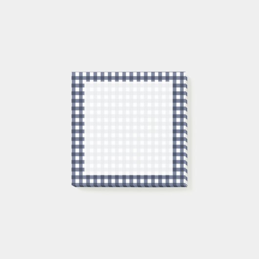 Navy Blue Classic Gingham Check Pset Post-it® Notes (Voorkant)