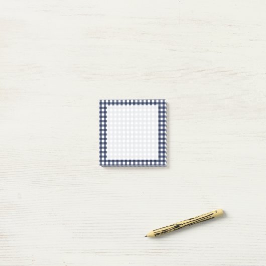 Navy Blue Classic Gingham Check Pset Post-it® Notes (Op bureau)