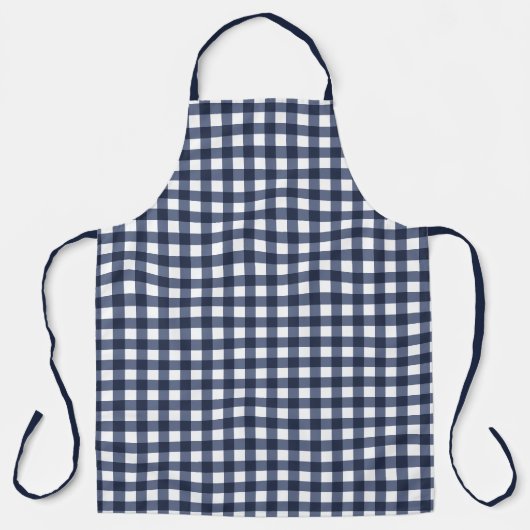 Navy Blue Classic Gingham Check Pset Schort (Voorkant)