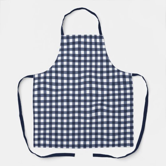 Navy Blue Classic Gingham Check Pset Schort (Voorkant)