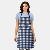 Navy Blue Classic Gingham Check Pset Schort (Gedragen)