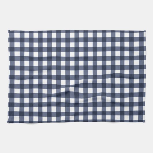 Navy Blue Classic Gingham Check Pset Theedoek (Horizontaal)