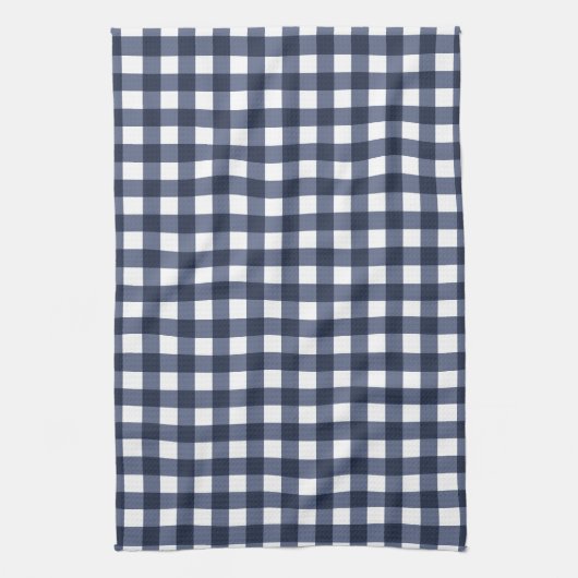 Navy Blue Classic Gingham Check Pset Theedoek (Verticaal)