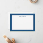 Navy Blue Classic Lijst Hartelijk dank Notitiekaartje (Voorkant / Achterkant in situ)