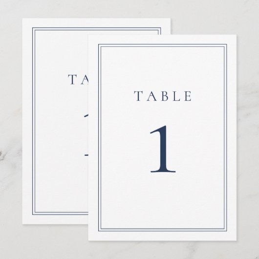 Navy Blue Classic minimalist Wedding (Voorkant / Achterkant)