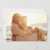 Navy Blue Classic monogram kuif Foto Save The Date (Achterkant)