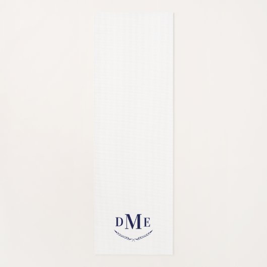 Navy Blue Classic Monogram Oefening Yogamat (Voorkant)
