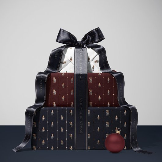 Navy blue classic nutcracker wrapping paper cadeaupapier