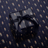 Navy blue classic nutcracker wrapping paper cadeaupapier