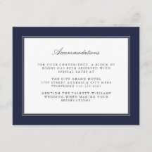 Navy Blue Classic Simple Elegance Accommodations
