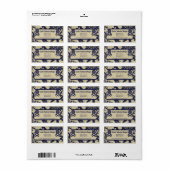 Navy Blue Classic Swirls Business Adres Etiket (Full Sheet)