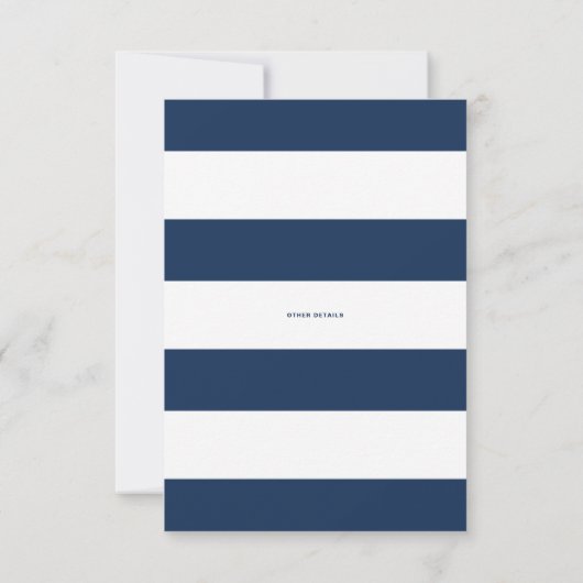 Navy Blue Classic Typografie Foto Save The Date (Achterkant)