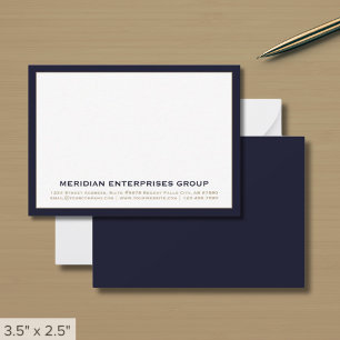 Navy Blue Classic Typographic Notitiekaartje
