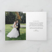 Navy Blue Classic Typography Striped Wedding Bedankkaart (Binnen)