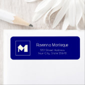Navy Blue Classy Personalized Monogram Letter Name Etiket (Insitu)