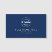 Navy Blue Clean Design Magnetisch Visitekaartje (Voorkant)