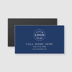 Navy Blue Clean Design Magnetisch Visitekaartje