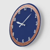 Navy Blue Clock met marmernummers Grote Klok (Hoek)