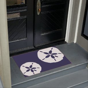Navy Blue Coastal Beach House nautische zand dolla Deurmat