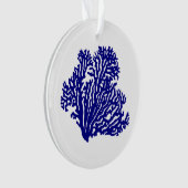 Navy Blue Coastal Decor Coral Ornament (voorkant)