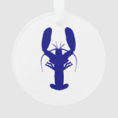 Navy Blue Coastal Decor Lobster Ornament (achterkant)