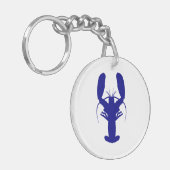 Navy Blue Coastal Decor Lobster Sleutelhanger (Voorkant Links)