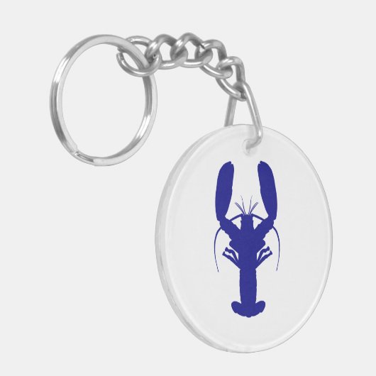 Navy Blue Coastal Decor Lobster Sleutelhanger (Voorkant Links)