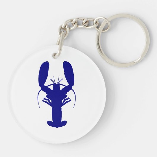 Navy Blue Coastal Decor Lobster Sleutelhanger (Achterkant)