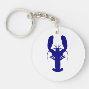 Navy Blue Coastal Decor Lobster Sleutelhanger