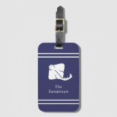 Navy Blue Coastal Nautical Stingray Manta Ray-deur Bagagelabel (Voorkant (verticaal))