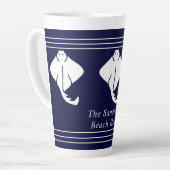 Navy Blue Coastal Nautical Stingray Manta Ray Latte Mok (Linkerhoek)