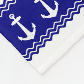Navy Blue Coastal Pattern Anchors Fleece Deken (Hoek)