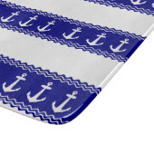 Navy Blue Coastal Pattern Anchors Snijplank (Hoek)