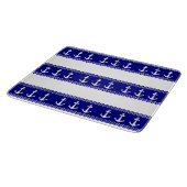 Navy Blue Coastal Pattern Anchors Snijplank (Hoek)