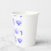Navy Blue Coastal Seashells Starfish Papieren Bekers (Links)