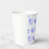 Navy Blue Coastal Seashells Starfish Papieren Bekers (Rechts)