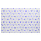 Navy Blue Coastal Seashells Starfish Stof (Fat Quarter)