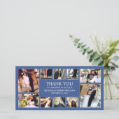 NAVY BLUE COLLAGE | BRUILOFT BEDANKT KAART (Staand voorkant)