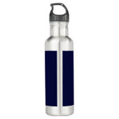 Navy Blue Color Plain Modern Own Name Calligraphy Waterfles (Achterkant)