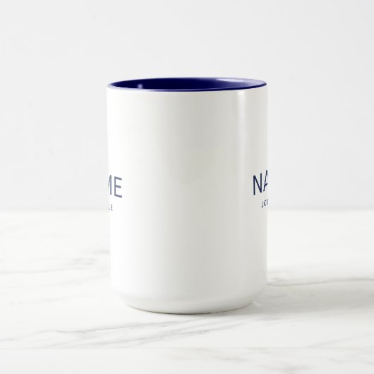 Navy Blue Combo Mug Styled With Custom Name Print Mok (Midden)
