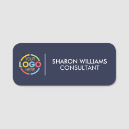 Navy Blue Company Business Logo Medewerker Magneti Naamplaatje