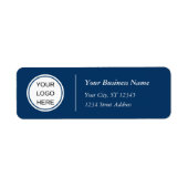Navy Blue Company Business Logo Retouradres Etiket (Voorkant)