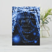 Navy Blue Company Holiday Party String Lights Kaart (Staand voorkant)